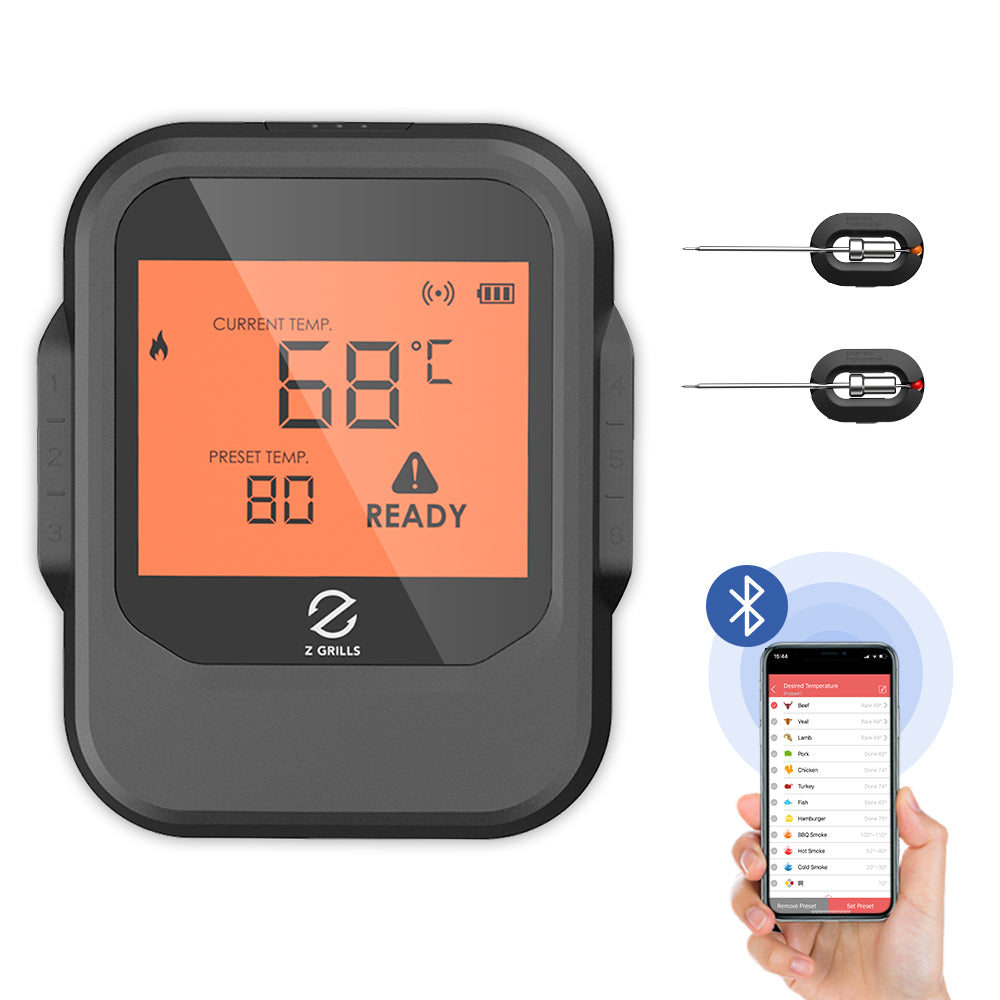 Smart Meat Thermometer with Bluetooth, 100ft Wireless Range for