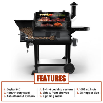 アメリカ製 BBQ GRILL (未使用) 2023 10002B Pellet Grill with Ash Cleanout System - Z Grills