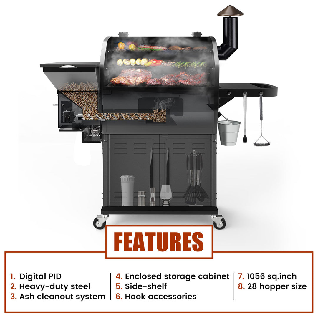 1000D Pellet Grill with Ash Cleanout System - Z Grills