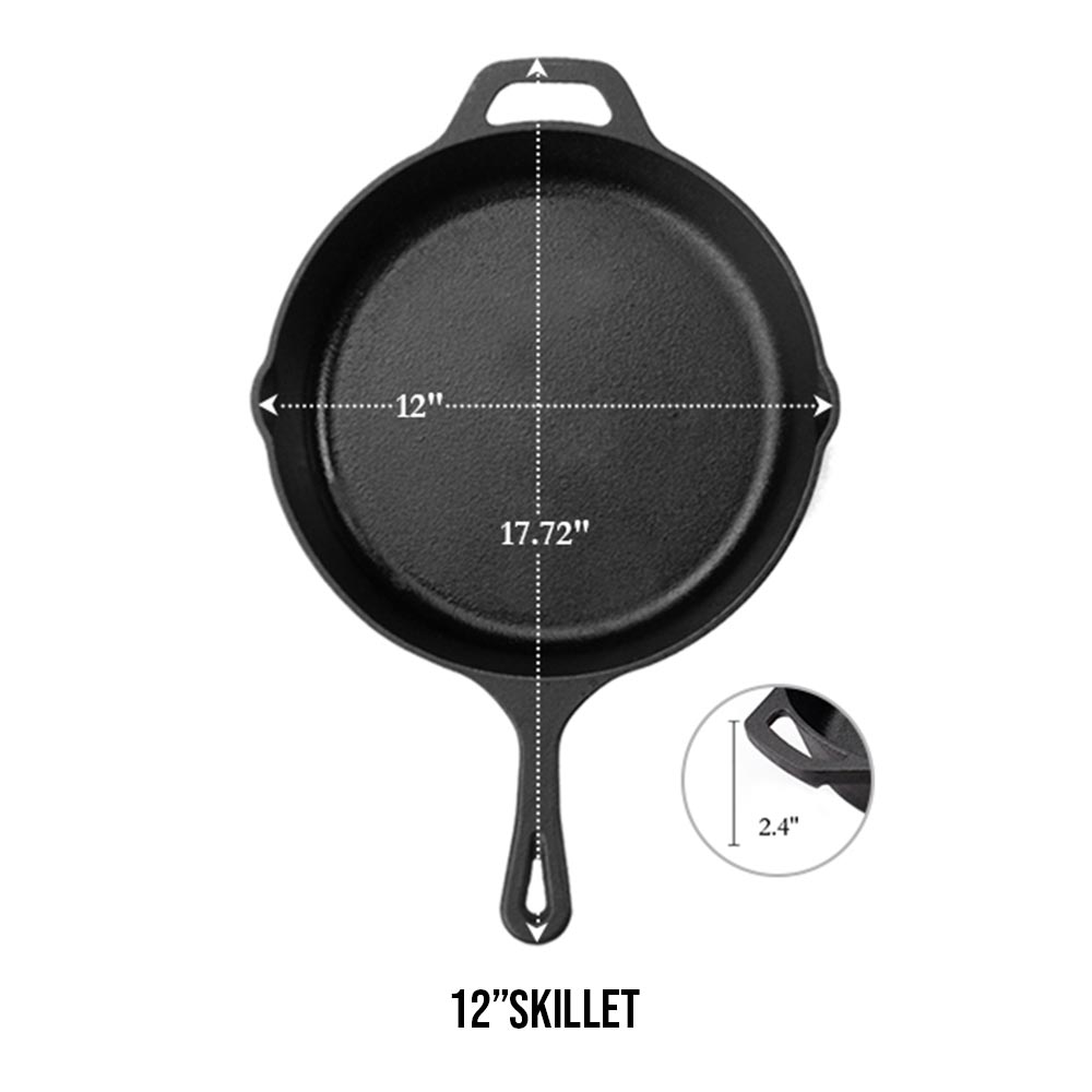 CAST IRON SKILLETS 12 INCHES