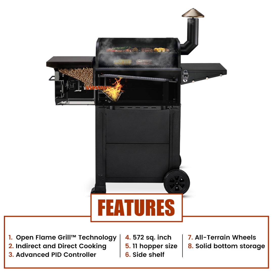 L6002B Pellet Grill with Direct Flame Searing- Z Grills