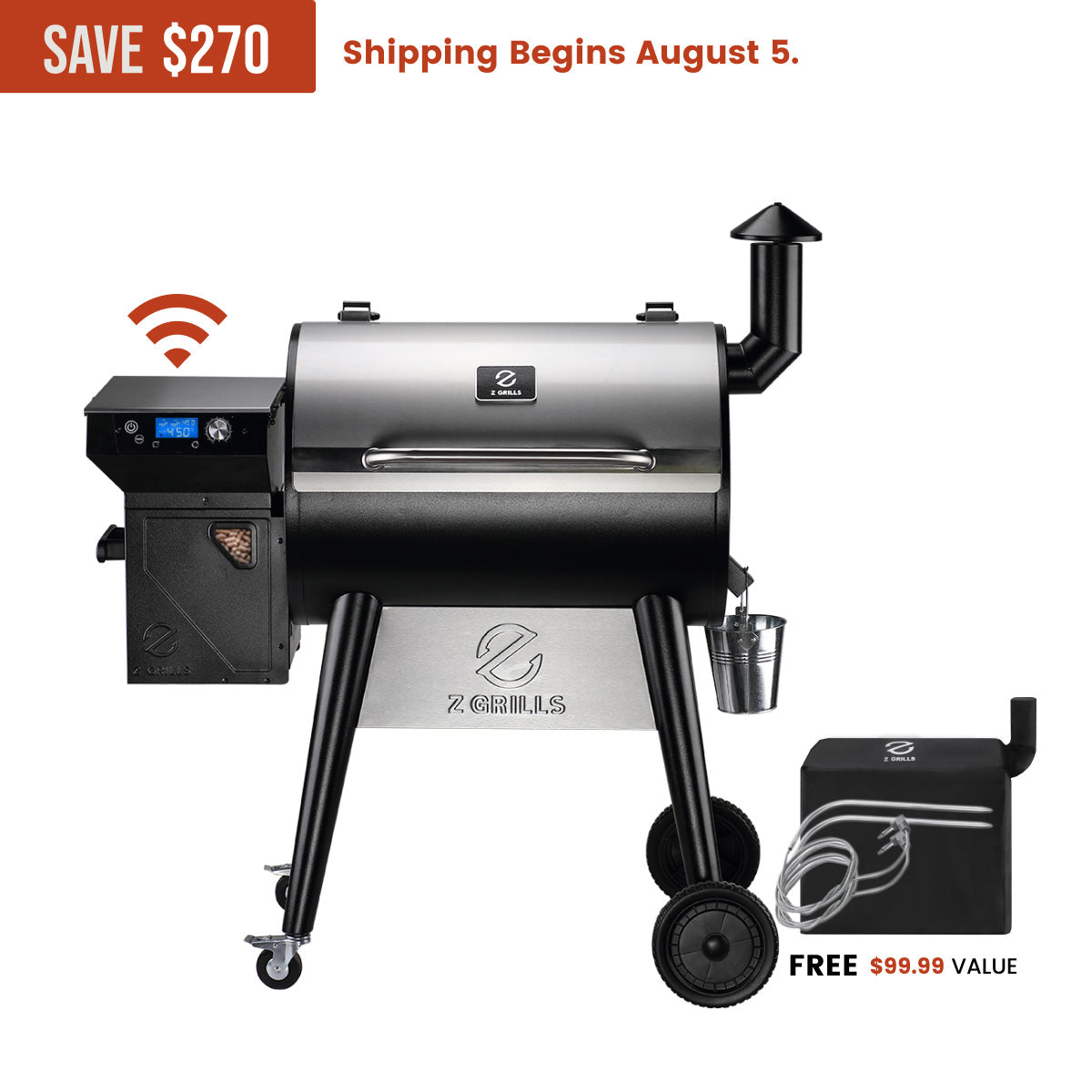 Z Grills BESTSELLER 7002C2E WIFI wood pellet grill and smoker