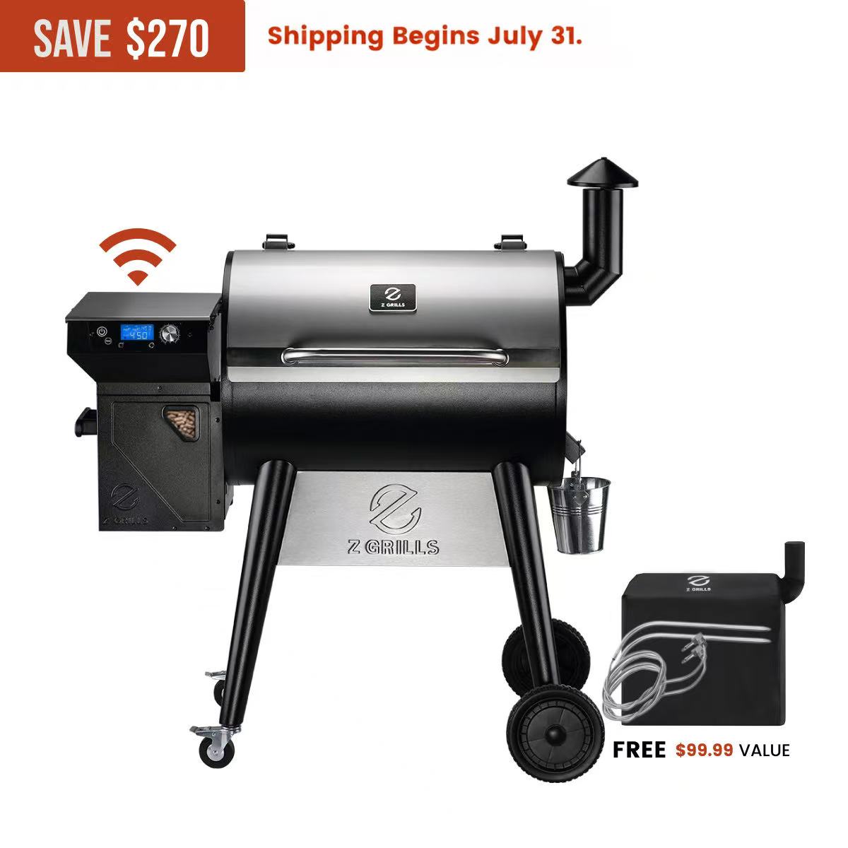 Z Grills BESTSELLER 7002C2E WIFI wood pellet grill and smoker