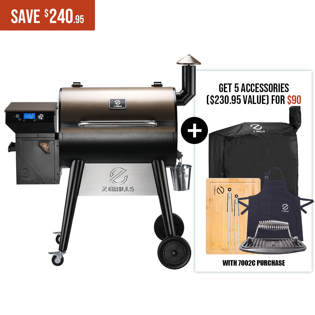 Z Grills 7002C(7002F) Wood Pellet Grill & Smoker
