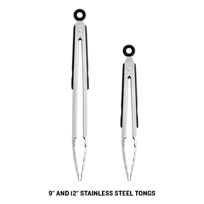 STAINLESS STEEL KITCHEN TONGS SET OF 2