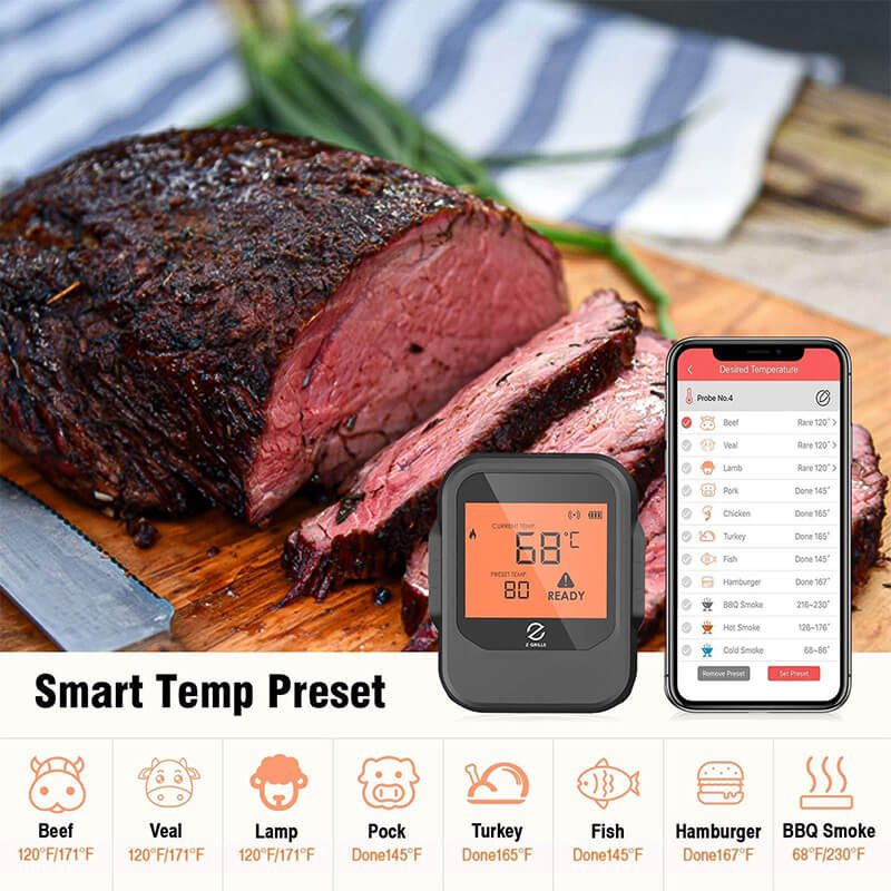 AuraGrill Multi-Probe Wireless Meat Thermometer - Bluetooth