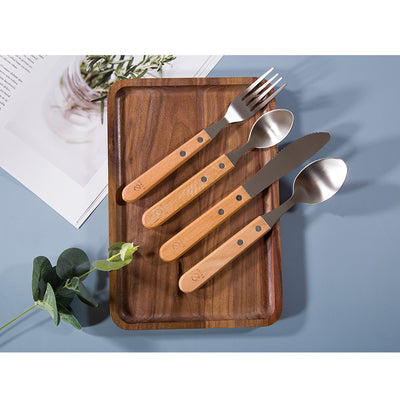 WOOD FLATWARE SET