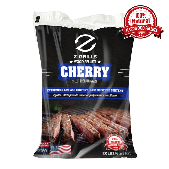 Z GRILLS CHERRY BBQ GRILL PELLETS — 1 BAG OF CHERRY WOOD PELLETS - 20 LBS IN TOTAL